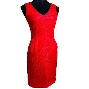Banana Republic Womens Coral Textured V-Neck Polyester Sheath Size 00 Cocktail